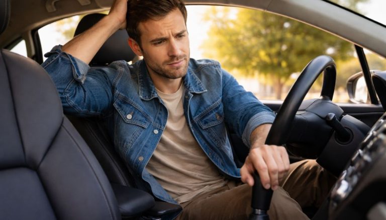 homme dans une voiture